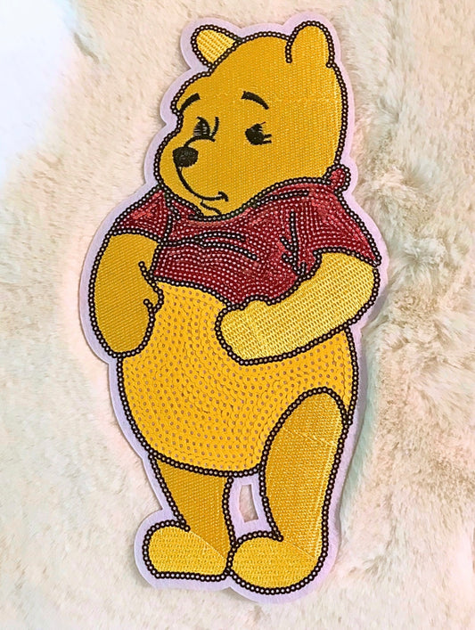Pooh Bear 10” Sequin Patch