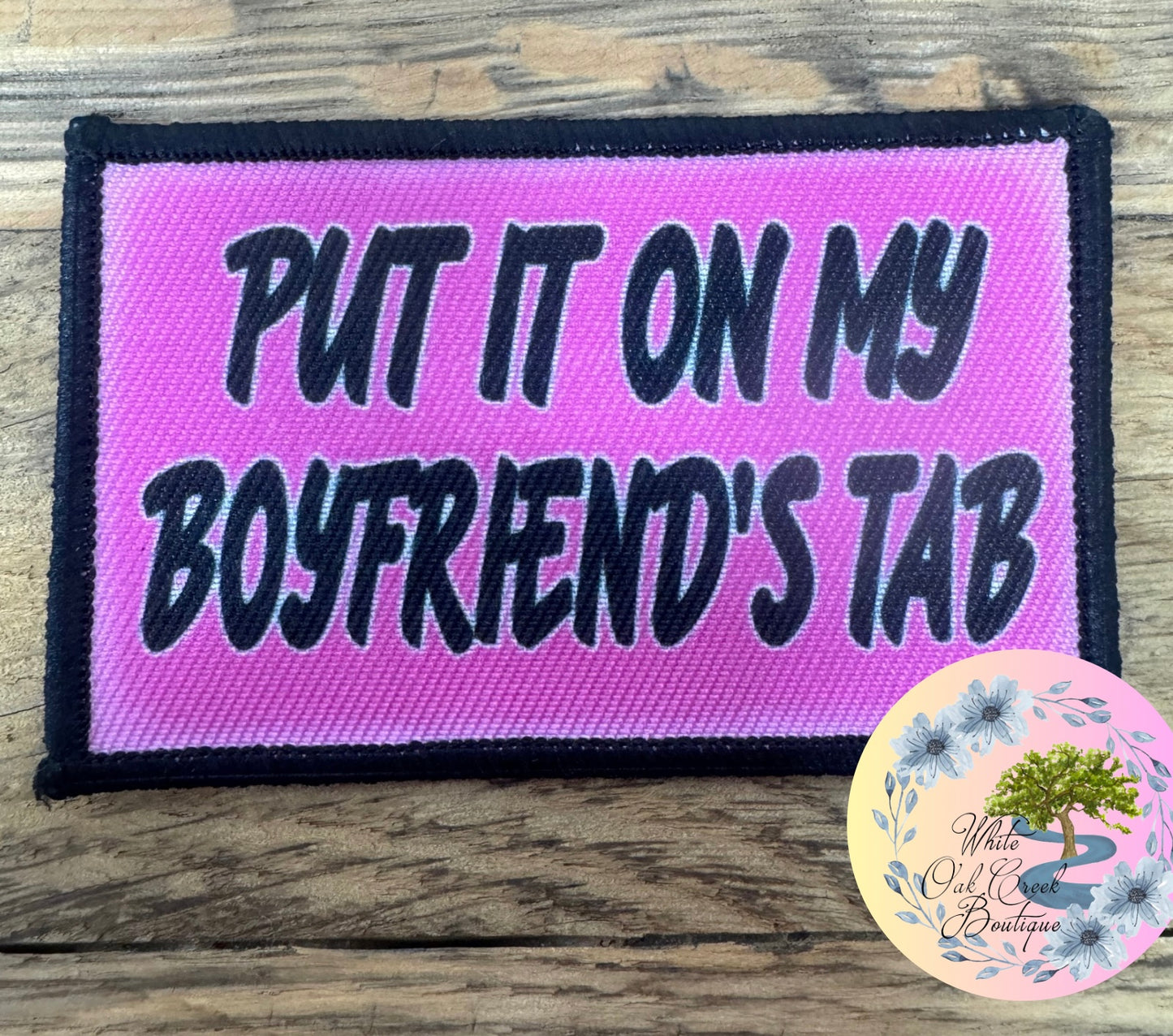 Put it on my boyfriends tab hat patch