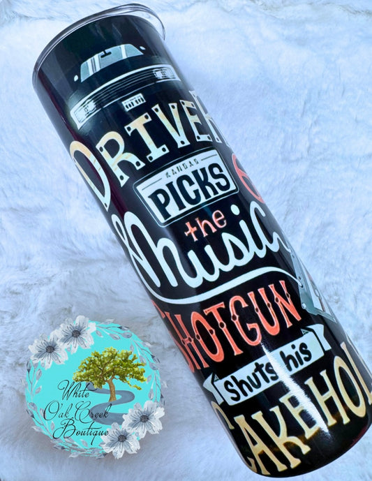 Supernatural The Driver Picks the Music Tumbler