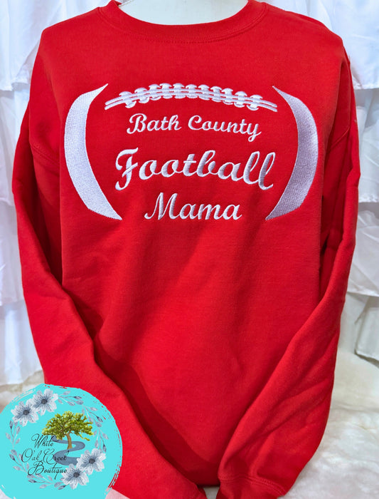Football Embroidered Sweatshirt Vintage Font