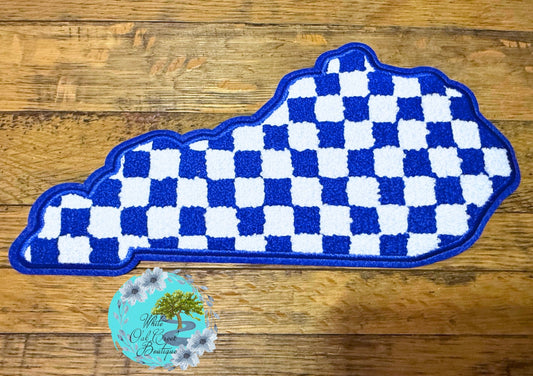 Kentucky Checkered Chenille 11” Iron-On Patch