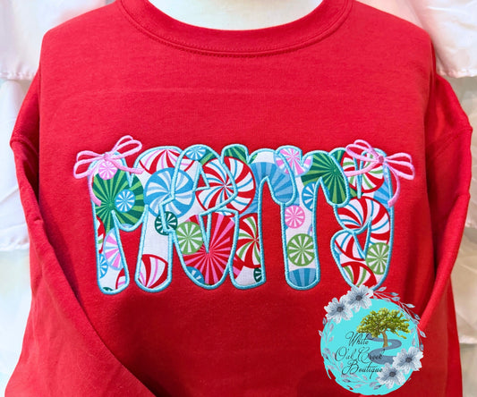 Merry Bows Appliqué Christmas Sweatshirt
