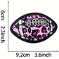 Pink Cheetah Glitter Football Embroidered Hat Patch