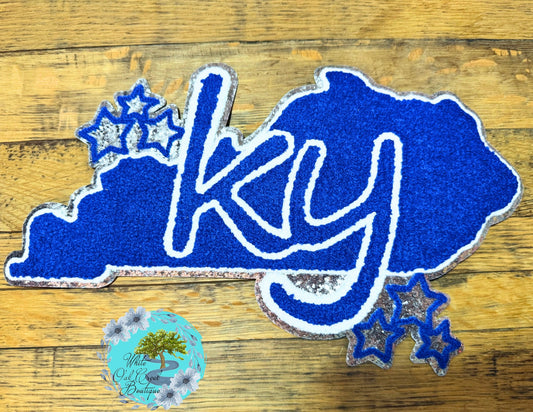 Kentucky Blue Chenille 12” Iron-On Patch