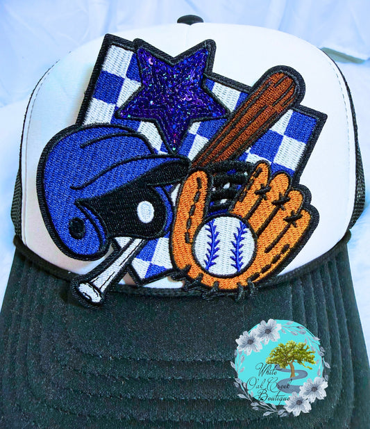 Baseball Sequin Oversized Hat Patch