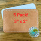 5 Pack Rectangle Brown Faux Leather Hat Patches