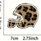 Cheetah Football Helmet Fuzzy Embroidered Hat Patch