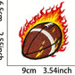 Football Flames Embroidered Hat Patch
