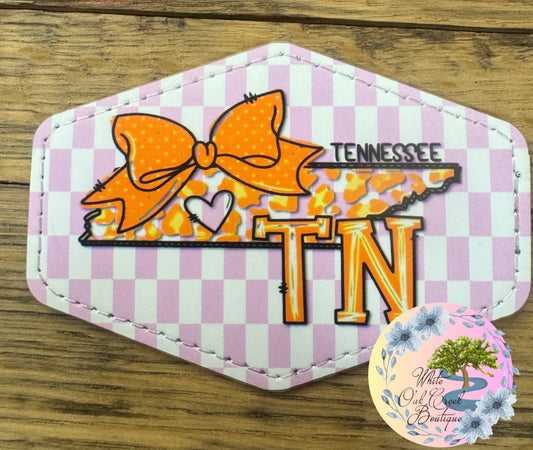 Tennessee Orange Bow Leather Trucker Hat Patch