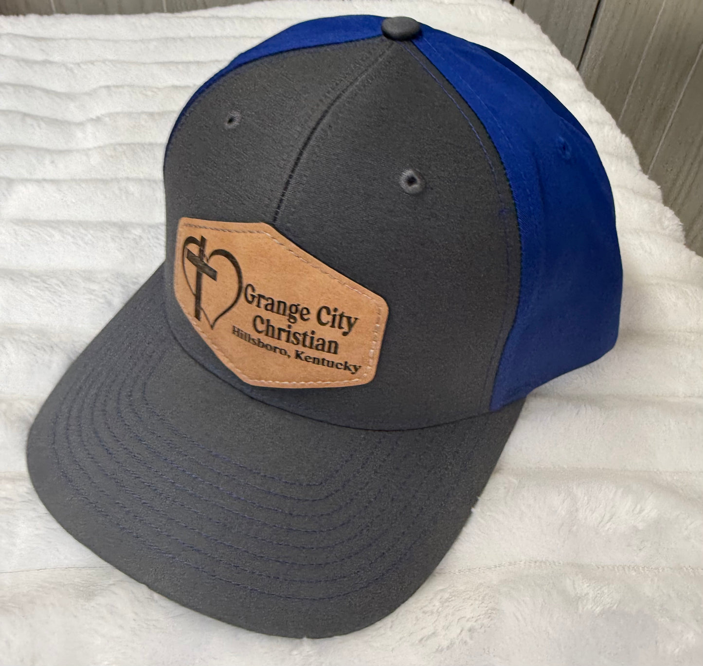 Laser Patch Hat Gray / Royal Blue
