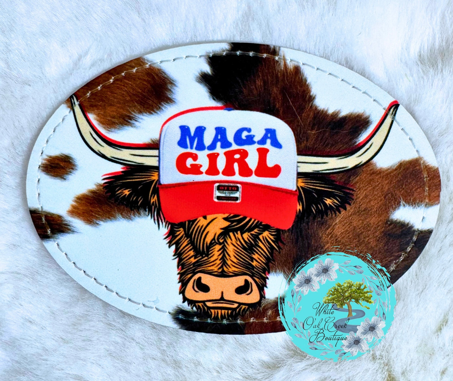 Trump MAGA Girl Highland Cow