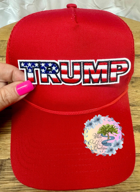 Trump Medium Flag Embroidered Hat Patch