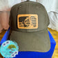 Heavy Equipment Embroidered Lasered Faux Leather Patch Twill Trucker Hat