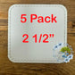 5 Pack Square White Faux Leather Hat Patches
