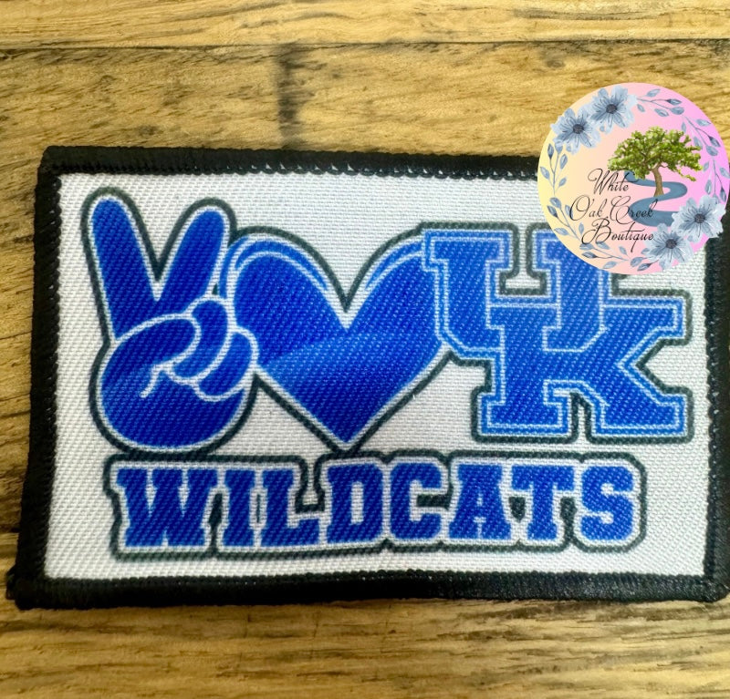 Kentucky Peace Love Wildcats Trucker Hat Patch