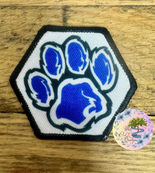 Focal Kentucky Wildcat Paw Print 2 1/2” Octagon Trucker Hat Patch