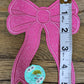 Pink Bow Gluttered Embroidered Hat Patch
