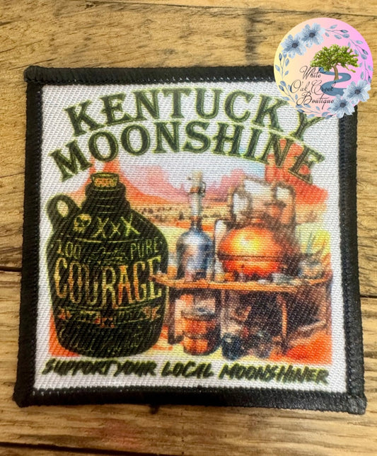 Kentucky Moonshine Liquid Courage 2 1/2” Square Trucker Hat Patch