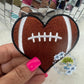 Heart Football Medium Embroidered Hat Patch