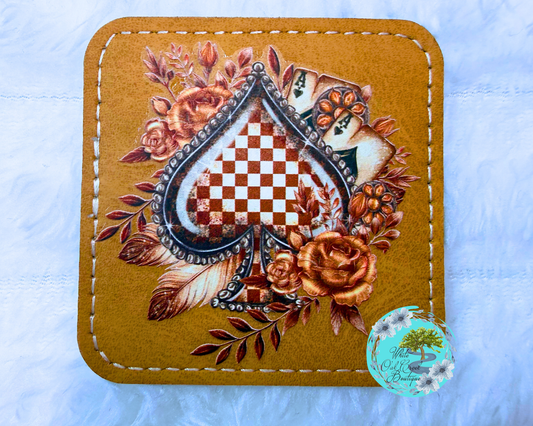 Ace of Spades  Brown 2 1/2” Trucker Hat Patch