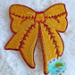 Softball Bow Glitter Trim Hat Patch