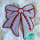 Baseball Bow Glitter Trim Hat Patch