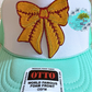 Softball Bow Glitter Trim Hat Patch
