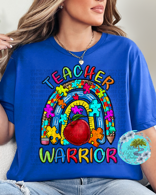 Teacher Warrior Autism T-Shirt