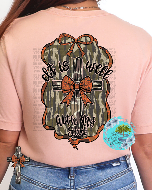 Camo it is well with my soul T-Shirt