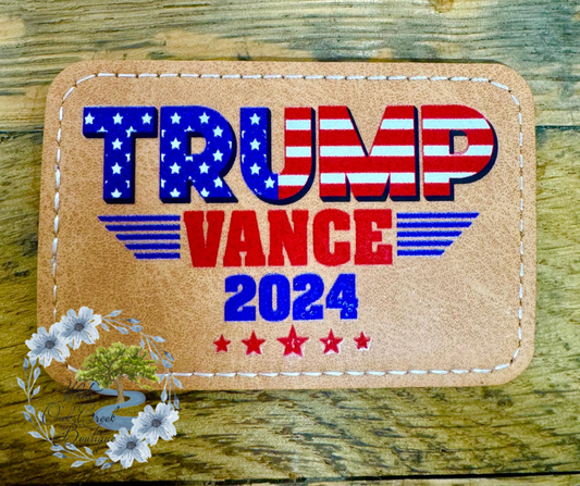 Trump Vance Faux Leather Trucker Hat Patch