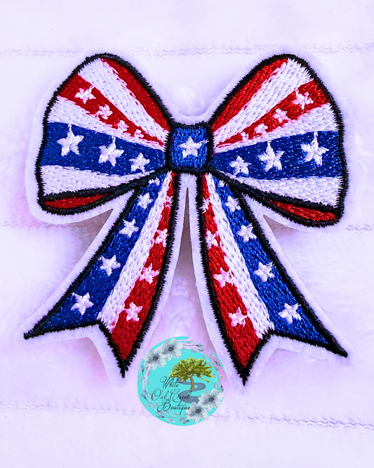 Coquette Bow American Flag Trucker Hat Patch