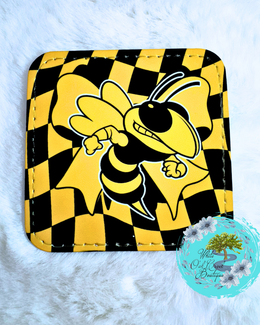 Hornets Checkered Yellow Gold Hat Patch