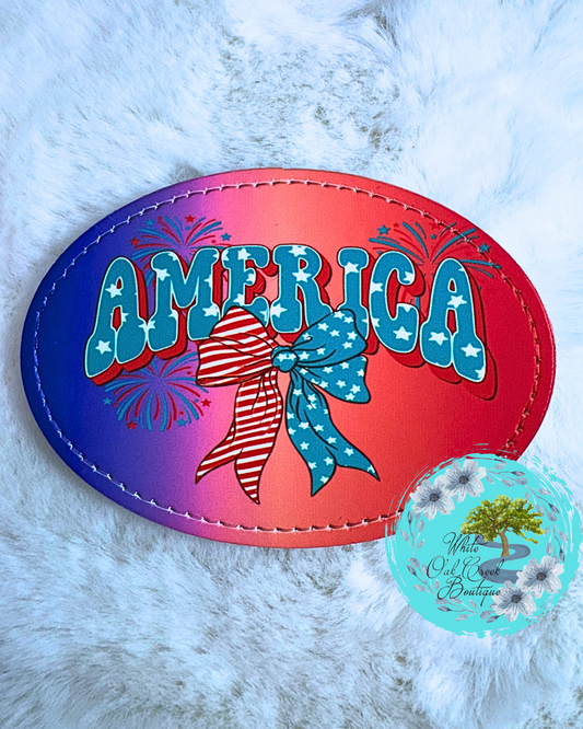 America Coquette Bow Hat Patch