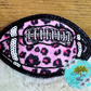 Pink Cheetah Glitter Football Embroidered Hat Patch