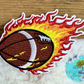 Football Flames Embroidered Hat Patch