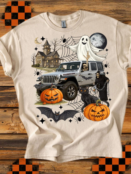 DTF Transfer Jeep Halloween Pumpkins