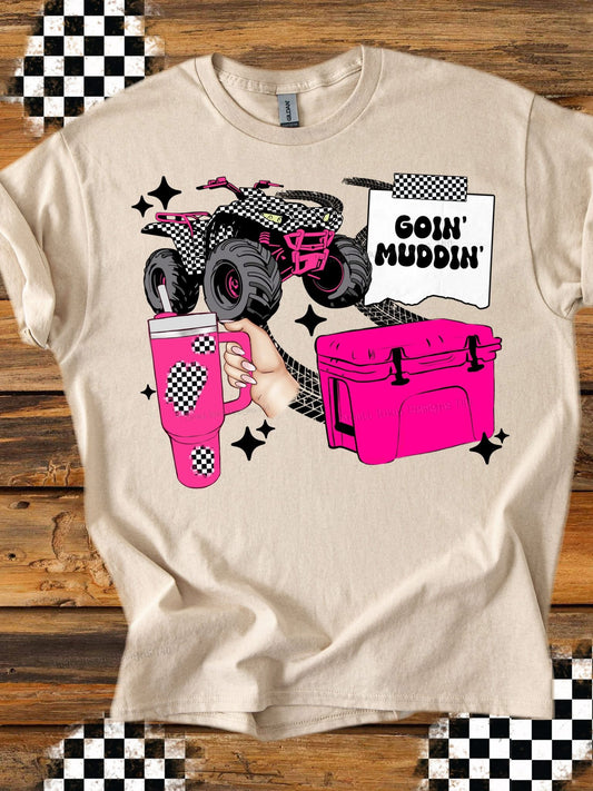 DTF Transfer Going Muddin 4-Wheeler Pink Racing