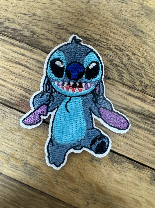 Stitch Blue Ears Embroidered Hat Patch