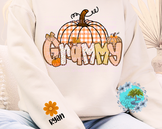 Checked Pumpkin Personalized T-Shirt or Sweatshirt
