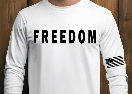 Freedom White Long Sleeve T-Shirt