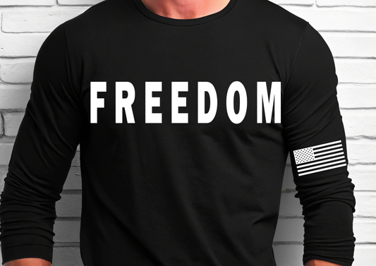 Freedom Black Long Sleeve T-Shirt