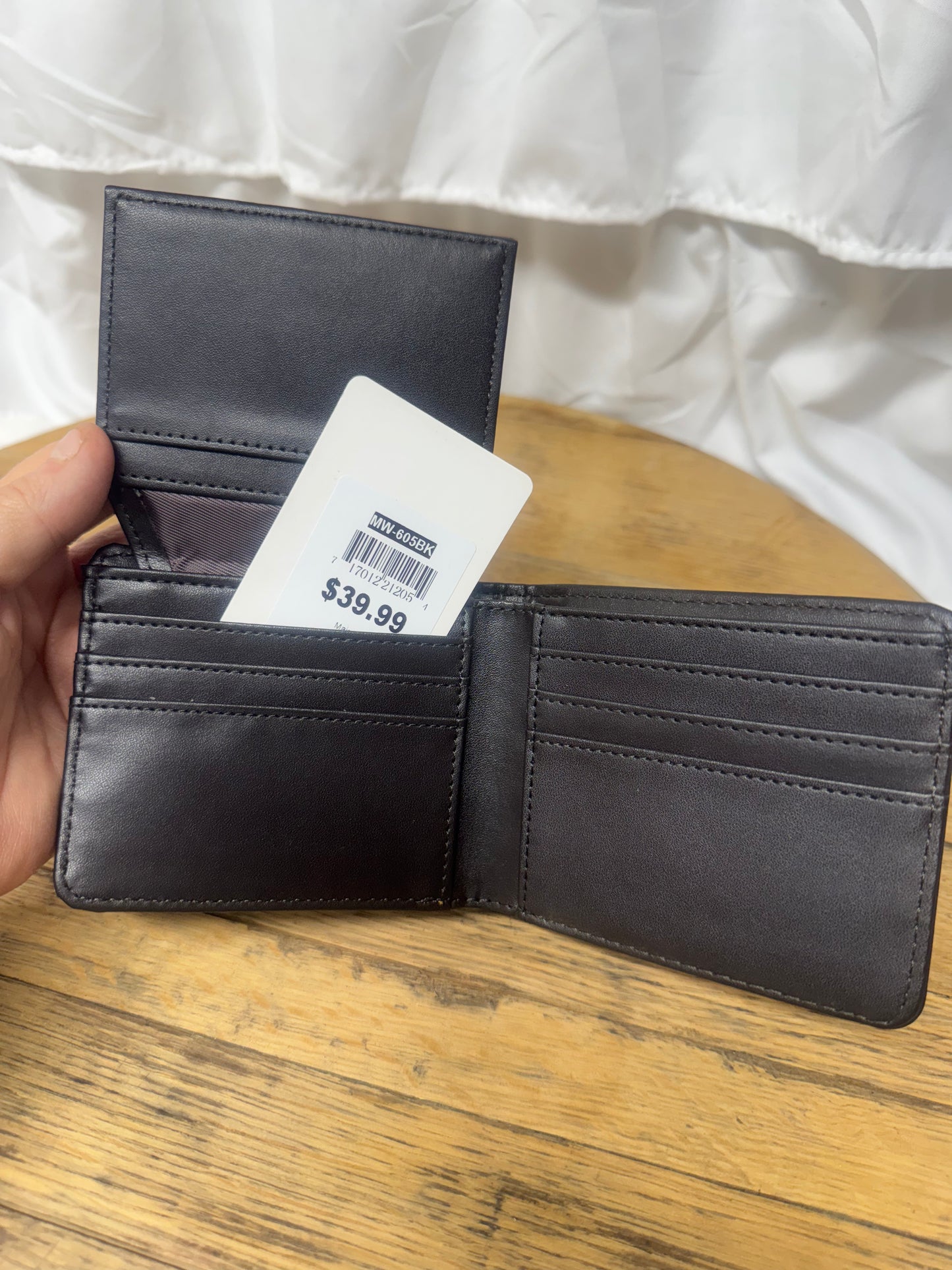 Leather Wallet Black with Longhorn Concho