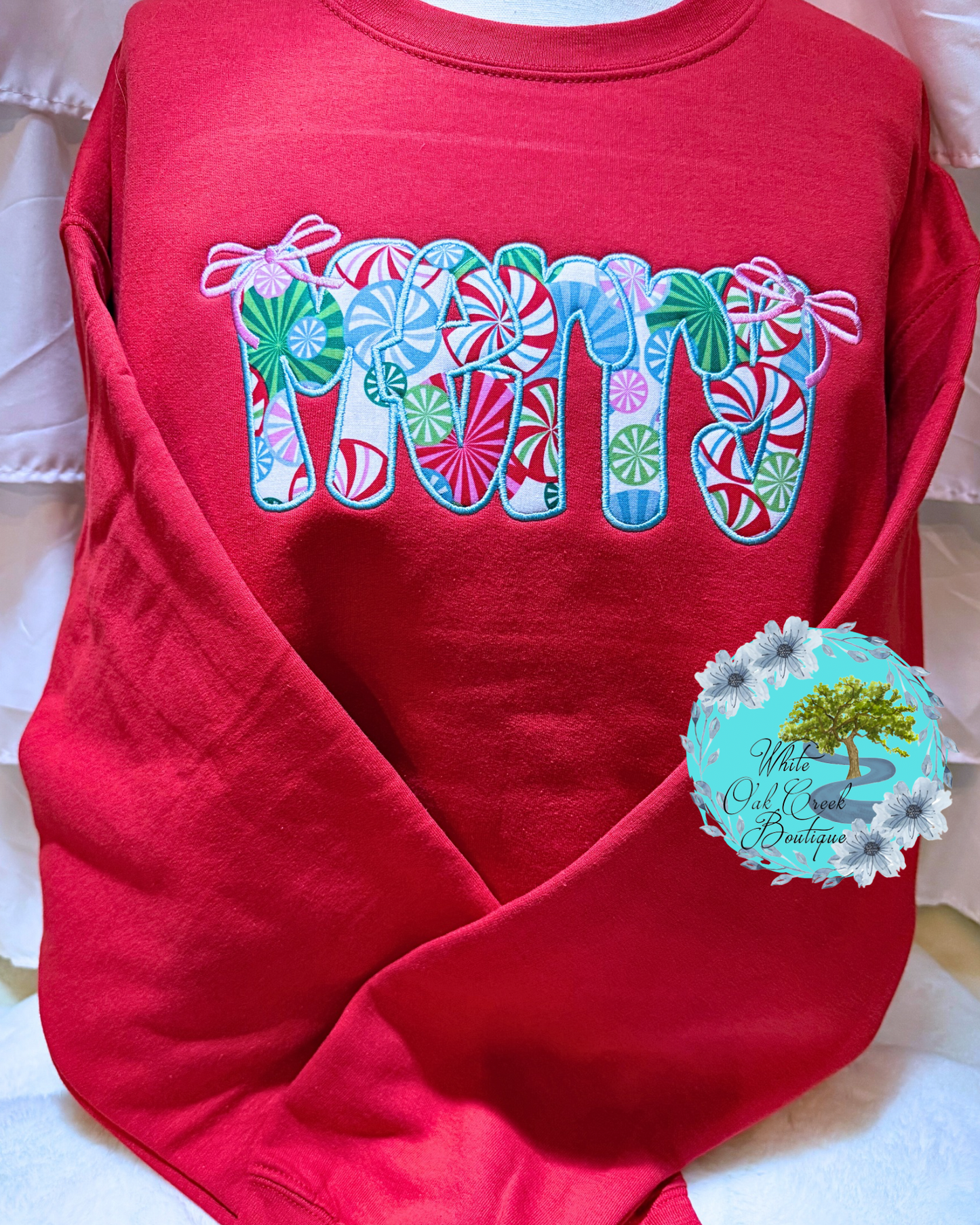 Merry Bows Appliqué Christmas Sweatshirt