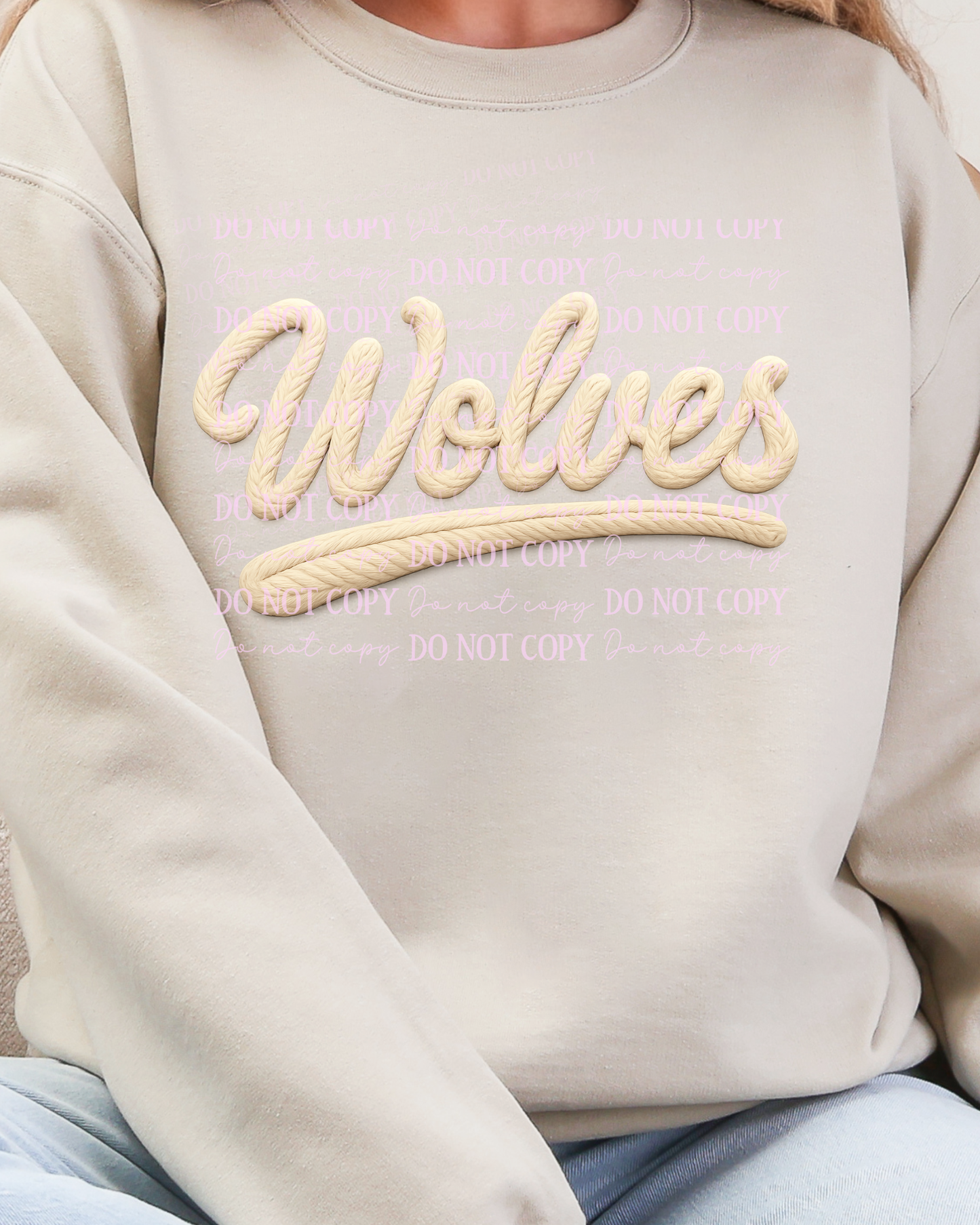 DTF Transfer Wolves Faux Yarn