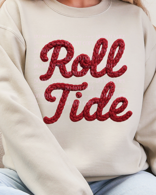 DTF Transfer Alabama Roll Tide Faux Yarn