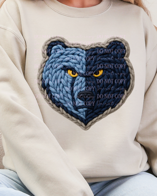 DTF Transfer Grizzlies Bear Yarn
