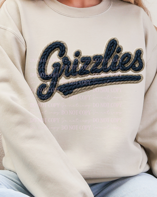 DTF Transfer Grizzlies Bear Yarn