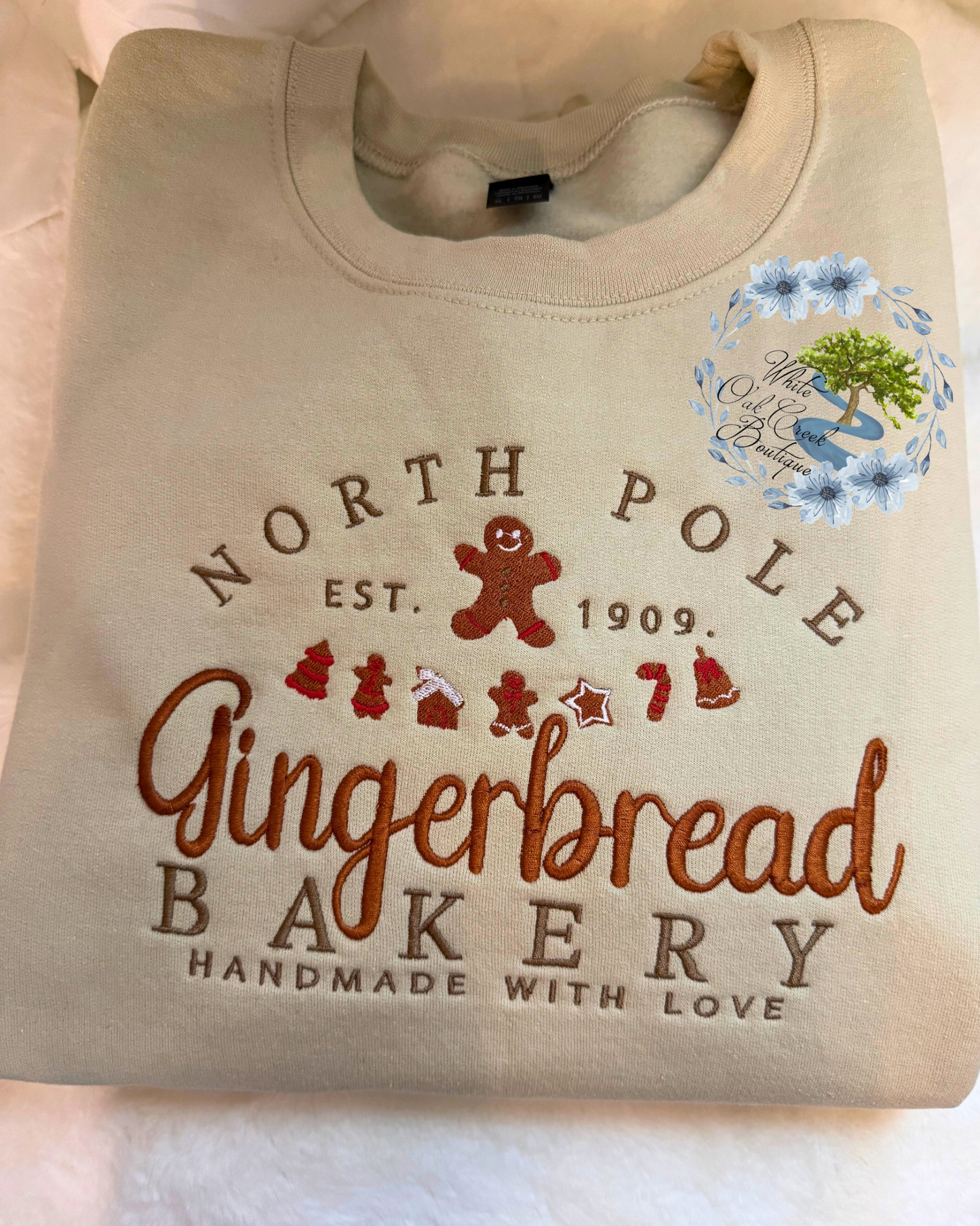 Gingerbread Embroidered Sweatshirt
