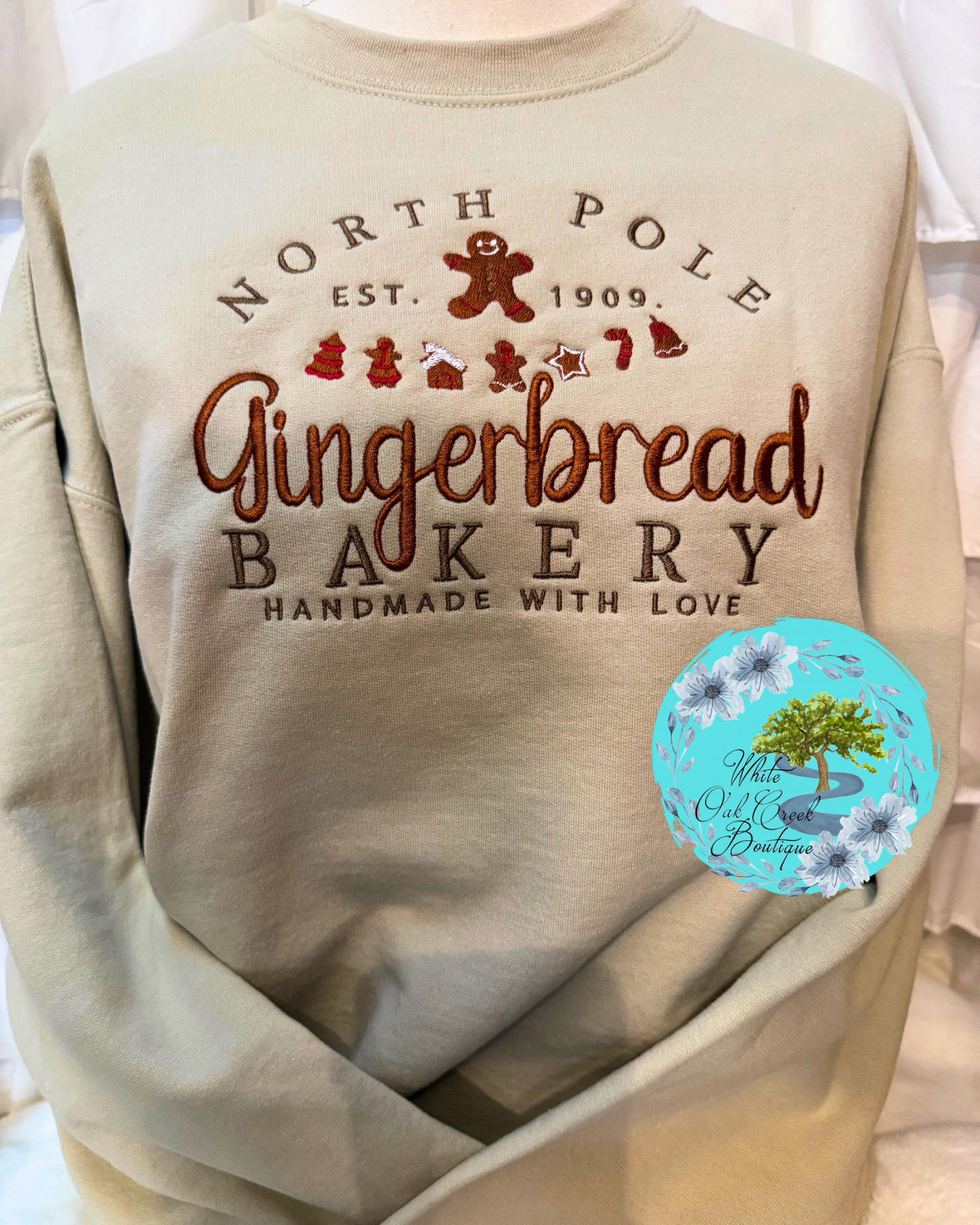 Gingerbread Embroidered Sweatshirt