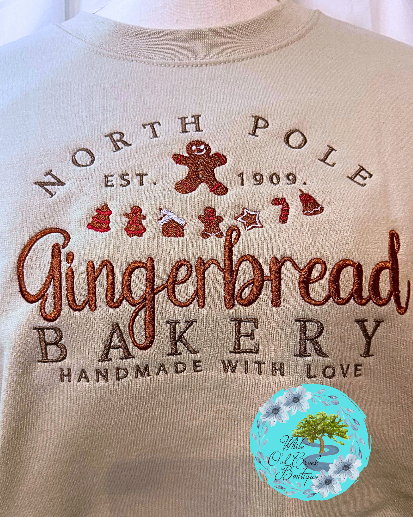 Gingerbread Embroidered Sweatshirt